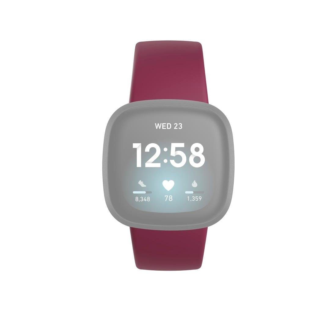 Hama Smartwatch-Armband Ersatzarmband für Fitbit Bordeaux 22 (2), cm/21 3/4/Sense TPU, cm Versa