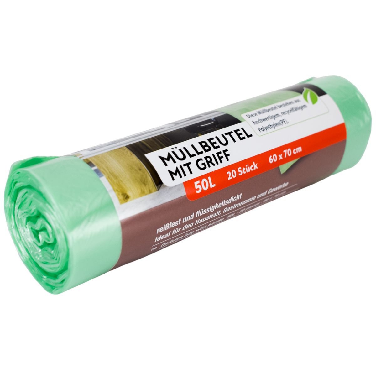 Müllbeutel 20 Müllsäcke in Grün 50L reißfest & flüssigkeitsdicht Folienbeutel