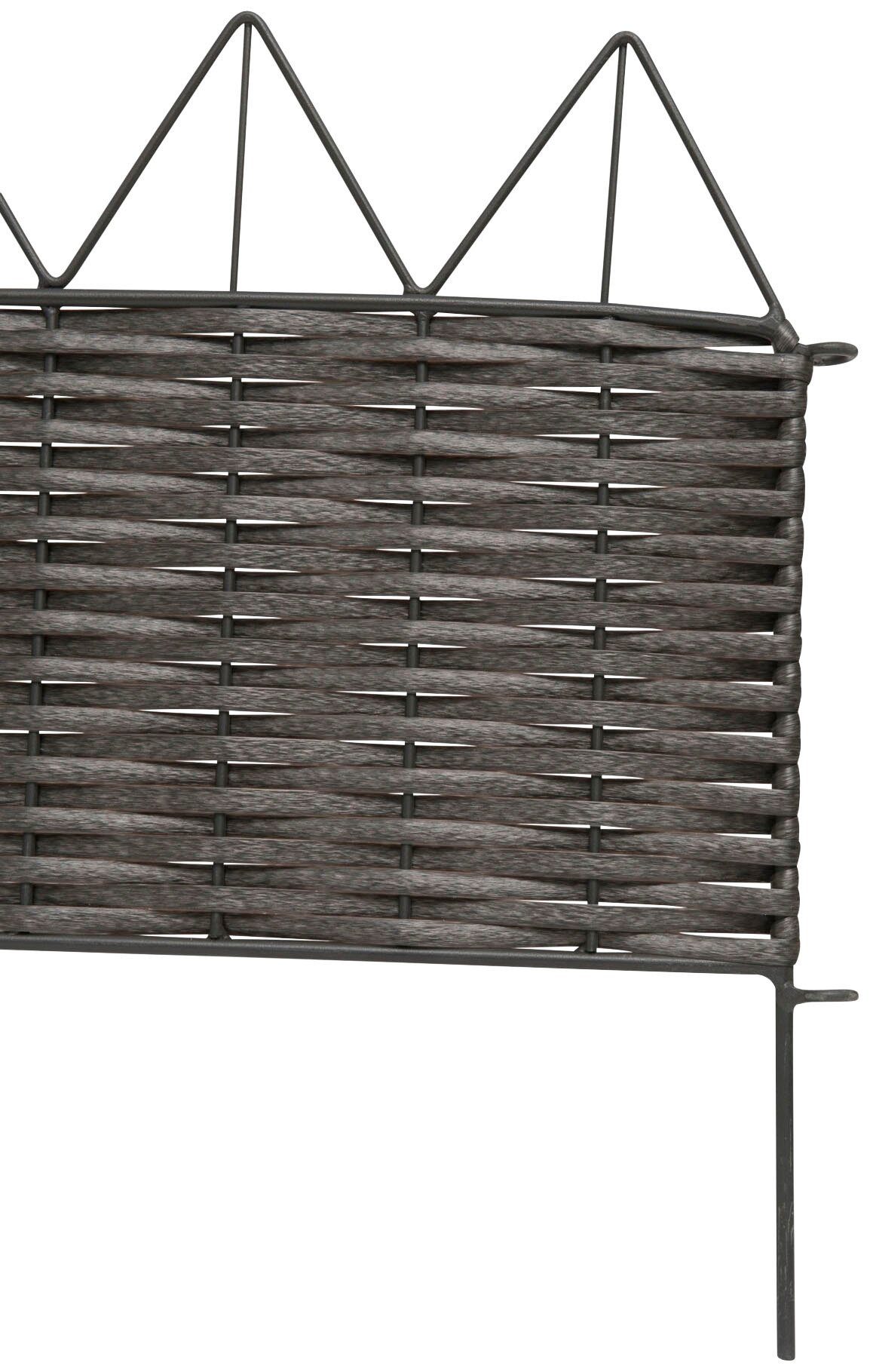 Windhager Beetumrandung aus geflochtenem PVC Rattan für Blumen- und Gemüsebeete, LxH: 100x35 cm, Beetbegrenzung UV- und witterungsbeständig, 100 x 35 cm