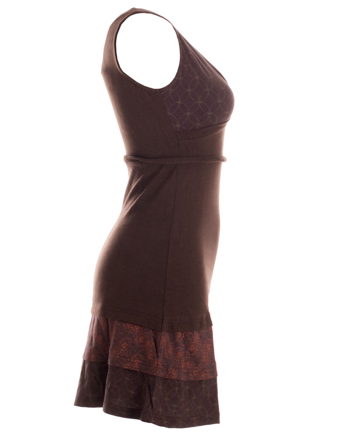 Vishes Sommerkleid Kurzes ärmelloses mini Sommerkleid bedruckt Tunika Elfen, Hippie, Goa, Ethno Style