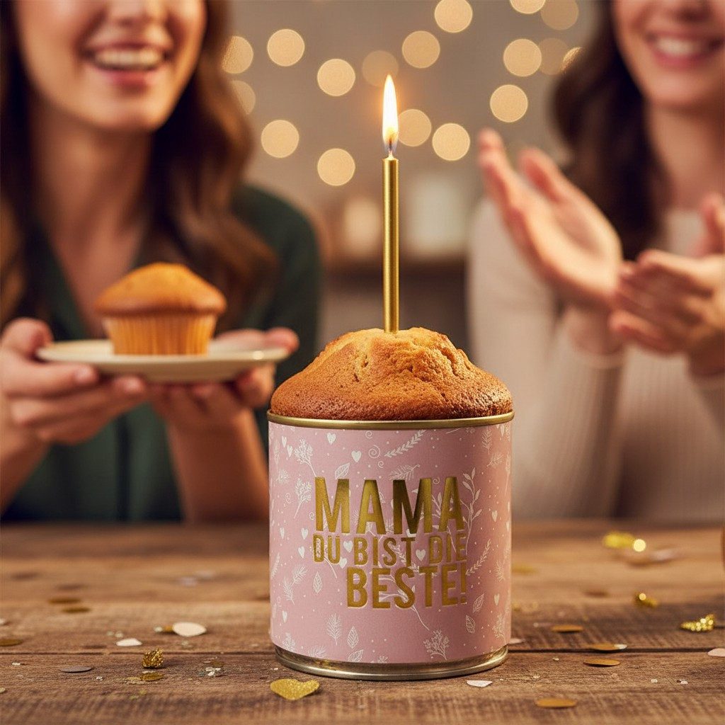 Wondercandle Geburtstagskerze „Mama, du bist die Beste“ Schwarzwälder Kirschkuchen in der Dose – (kein Set, kein Set)