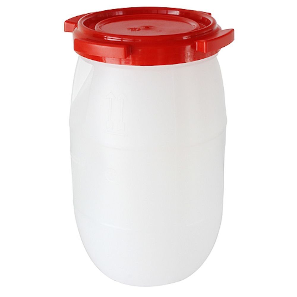 PROREGAL® Regentonne Mehrzweckfass aus Kunststoff mit rotem Schraubdeckel 30/60 Liter, Drehverschluss, Indoor und Outdoor, vielseitig einsetzbar