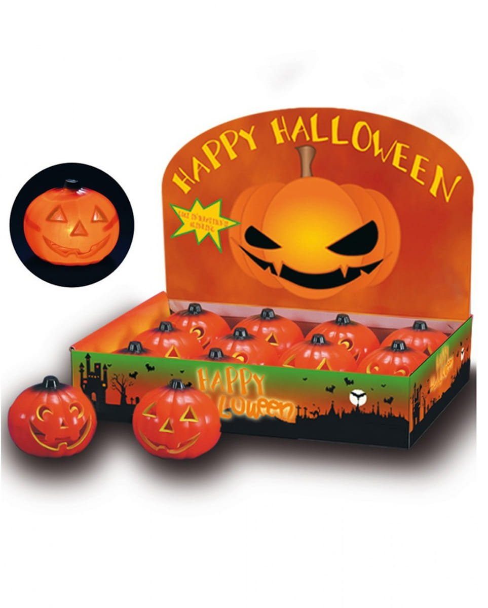 Niedlicher, Halloween Blinkend Horror-Shop Dekofigur 10 Kürbis kleiner