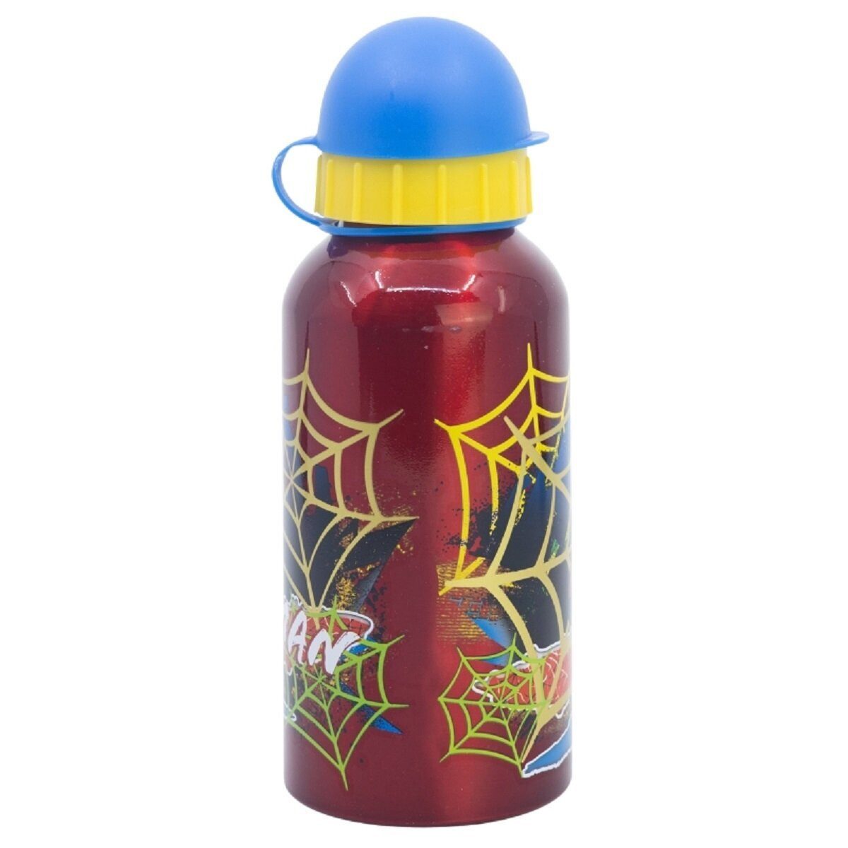 MARVEL Trinkflasche Spiderman Trinkflasche Aluminium, 400ml, mit Sicherheitsverschluss