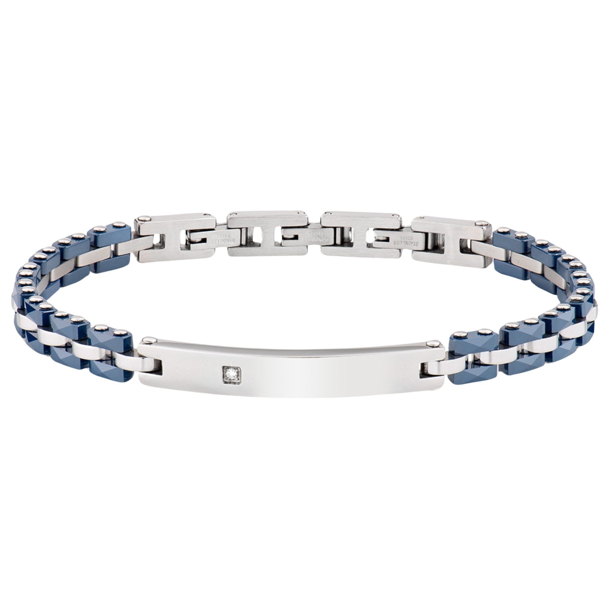 Armband Armband Edelstahl black ceramic white diamond