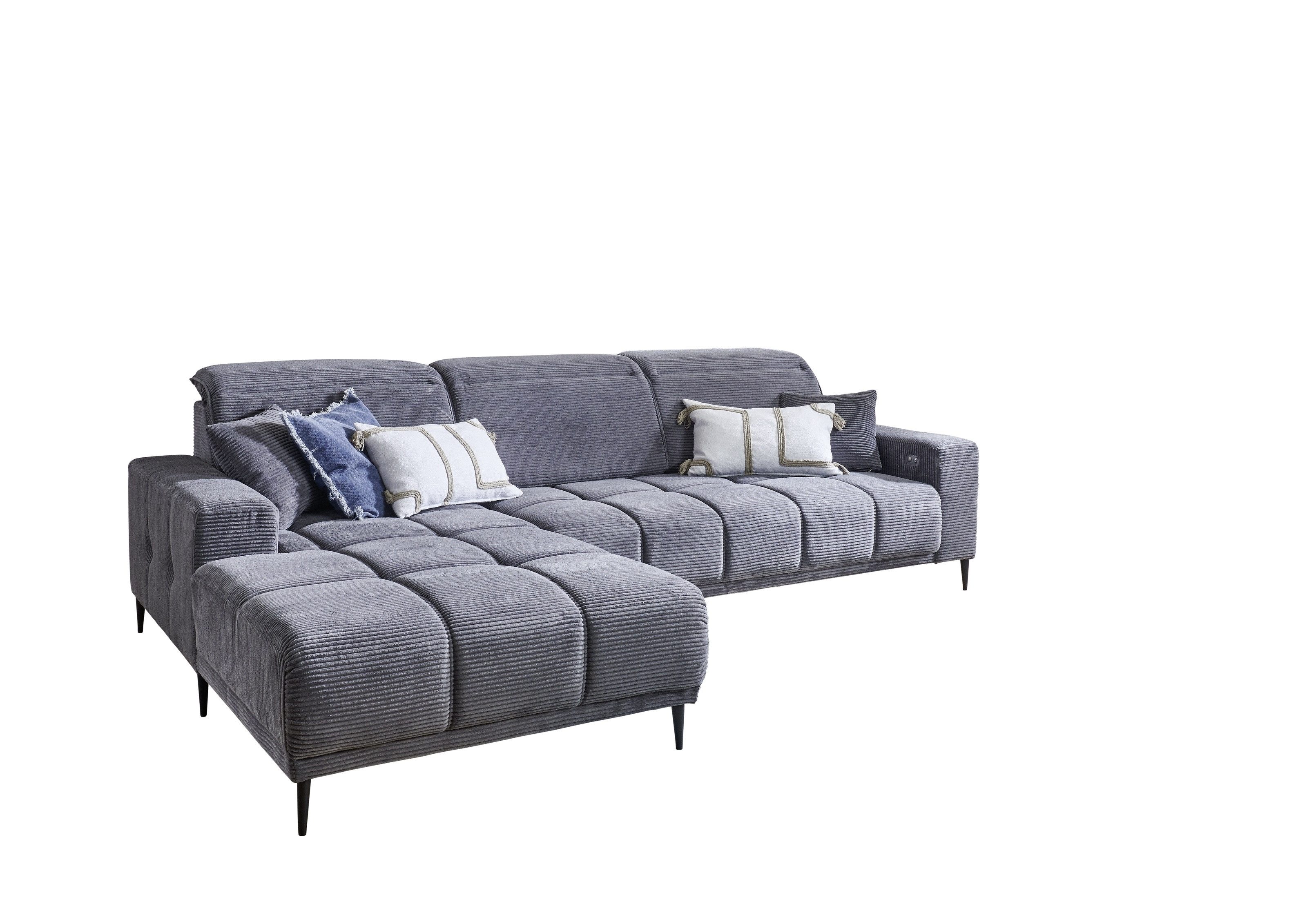 Iwaniccy Wohnlandschaft 3x Kopfteilverstellung, Federkern, Cord günstig online kaufen