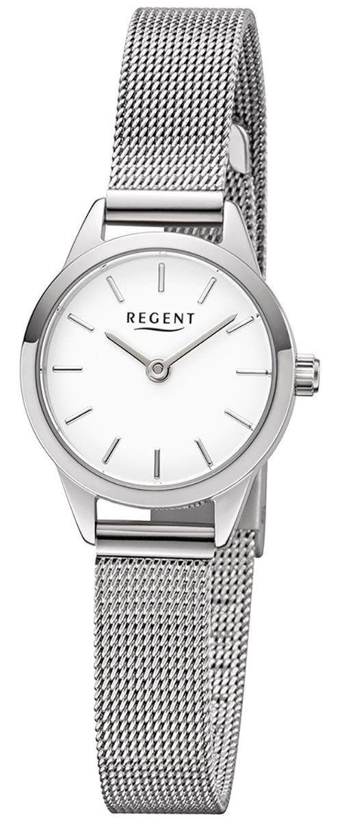 Regent Quarzuhr Regent Damen Uhr F-1165 Metall Quarz, (Analoguhr), Damen Armbanduhr rund, klein (ca. 18mm), Metallarmband