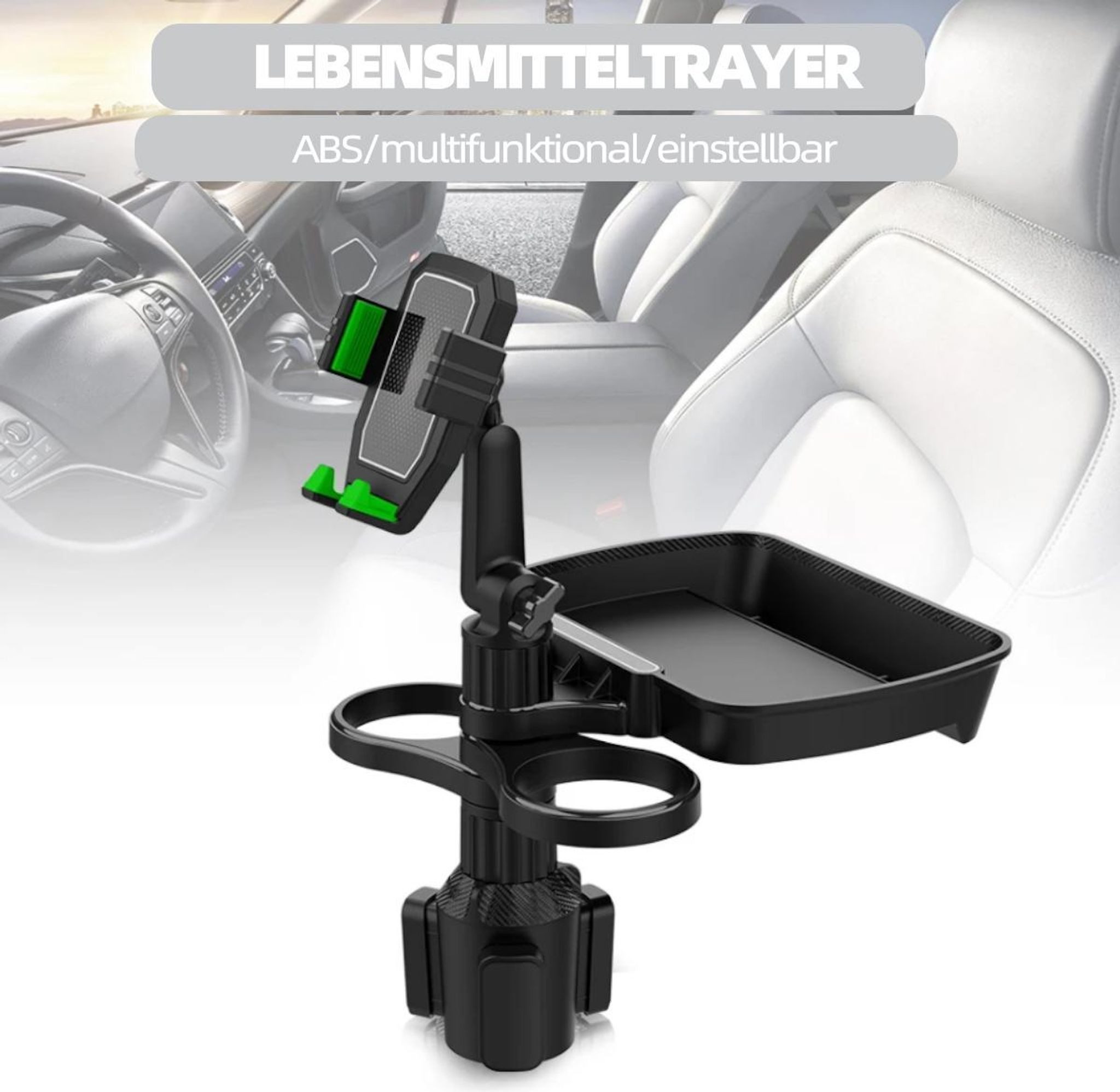 FELIXLEO Becherhalter 360 Drehbarer Auto Tisch Becherhalter Multifunktionaler Handyhalter