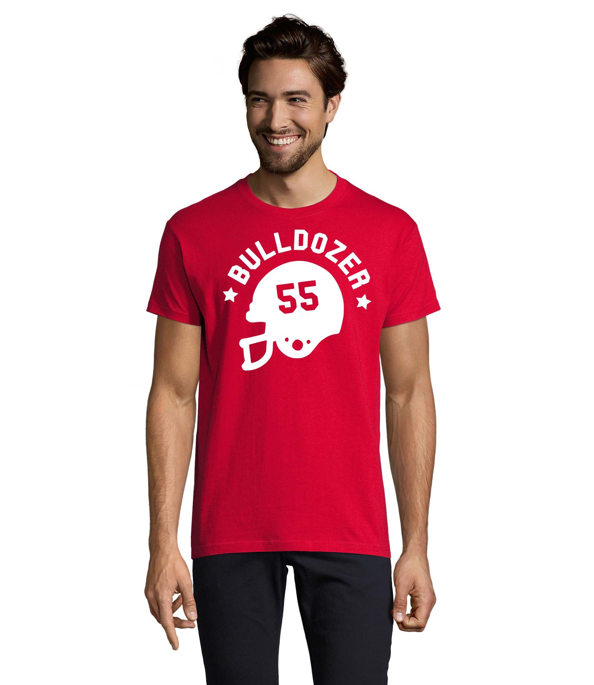 Blondie & Brownie T-Shirt Herren Bulldozer Mücke 63 Logo Spruch Print Film TV in Übergrößen Rot