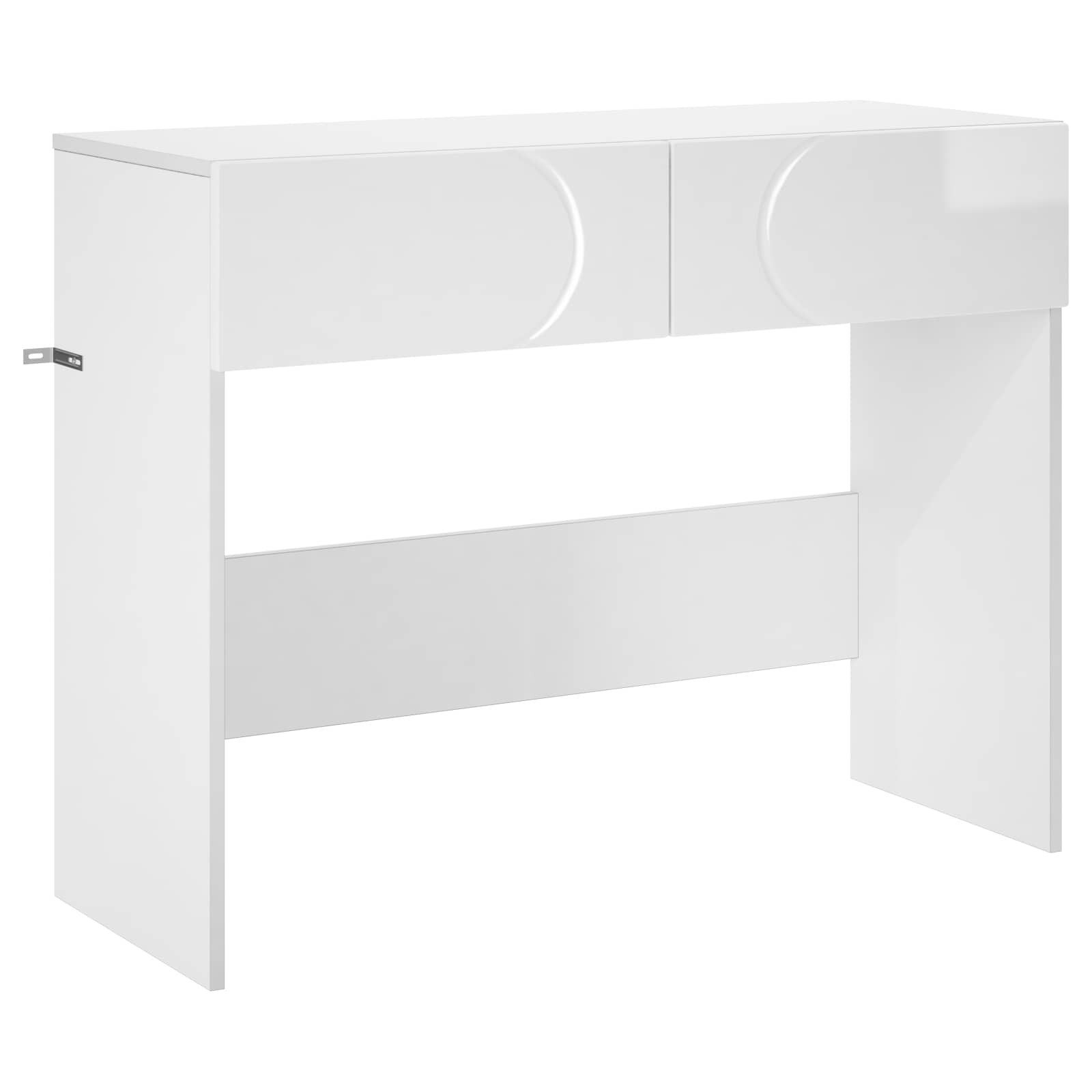 vidaXL Konsolentisch Konsolentisch Hochglanz Weiß 96,5 x 38 x 75 cm Holzwerkstoff (1-St)