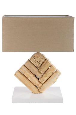 GILDE Tischleuchte GILDE Lampe Tribe - beige-naturfarben - H. 46cm x B. 35cm