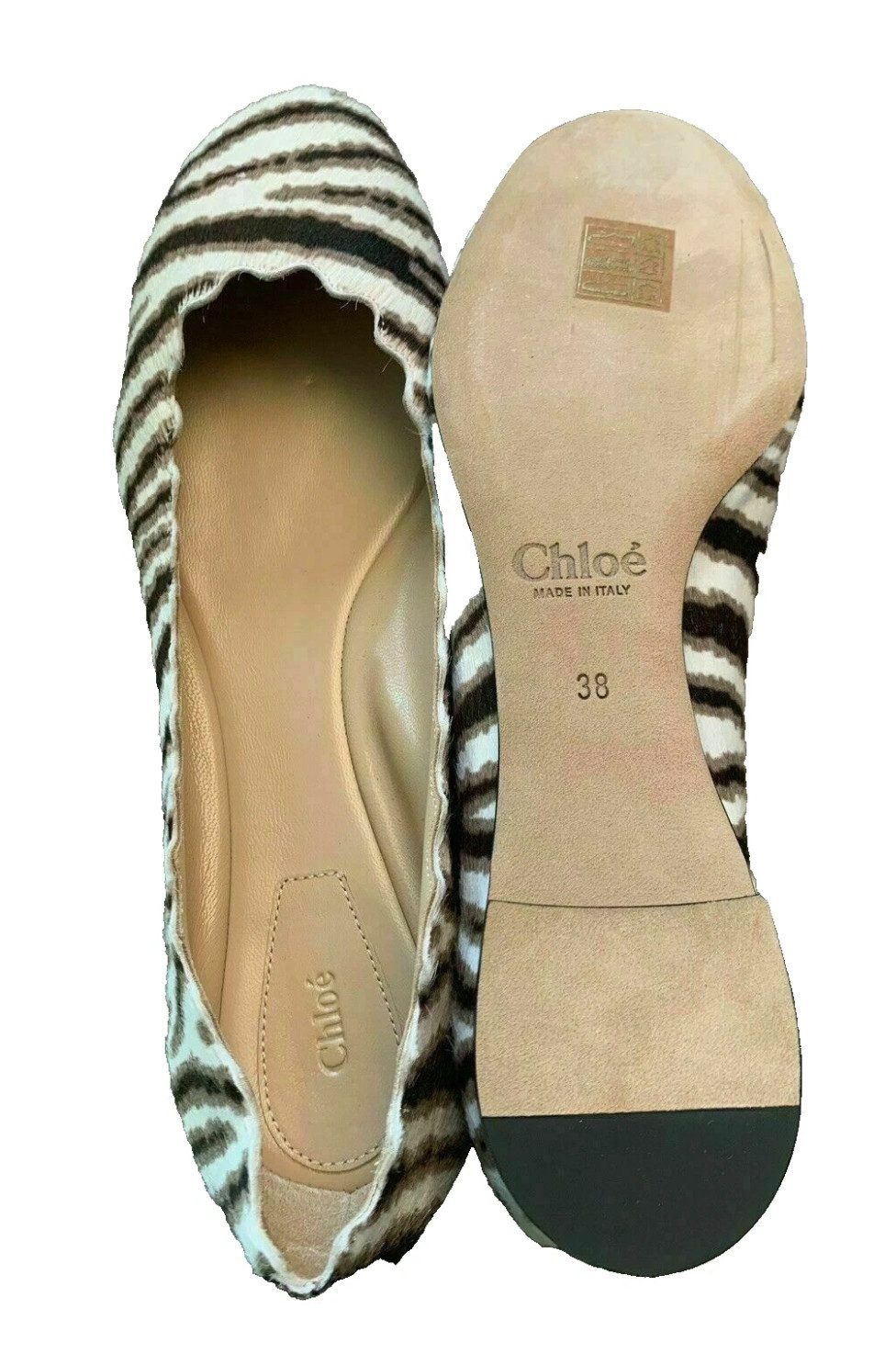 Chloé Lauren Limited Edition Zebra Взуття Slippers Ballerina gepolsterte Innensohle, anschmiegsame Passform