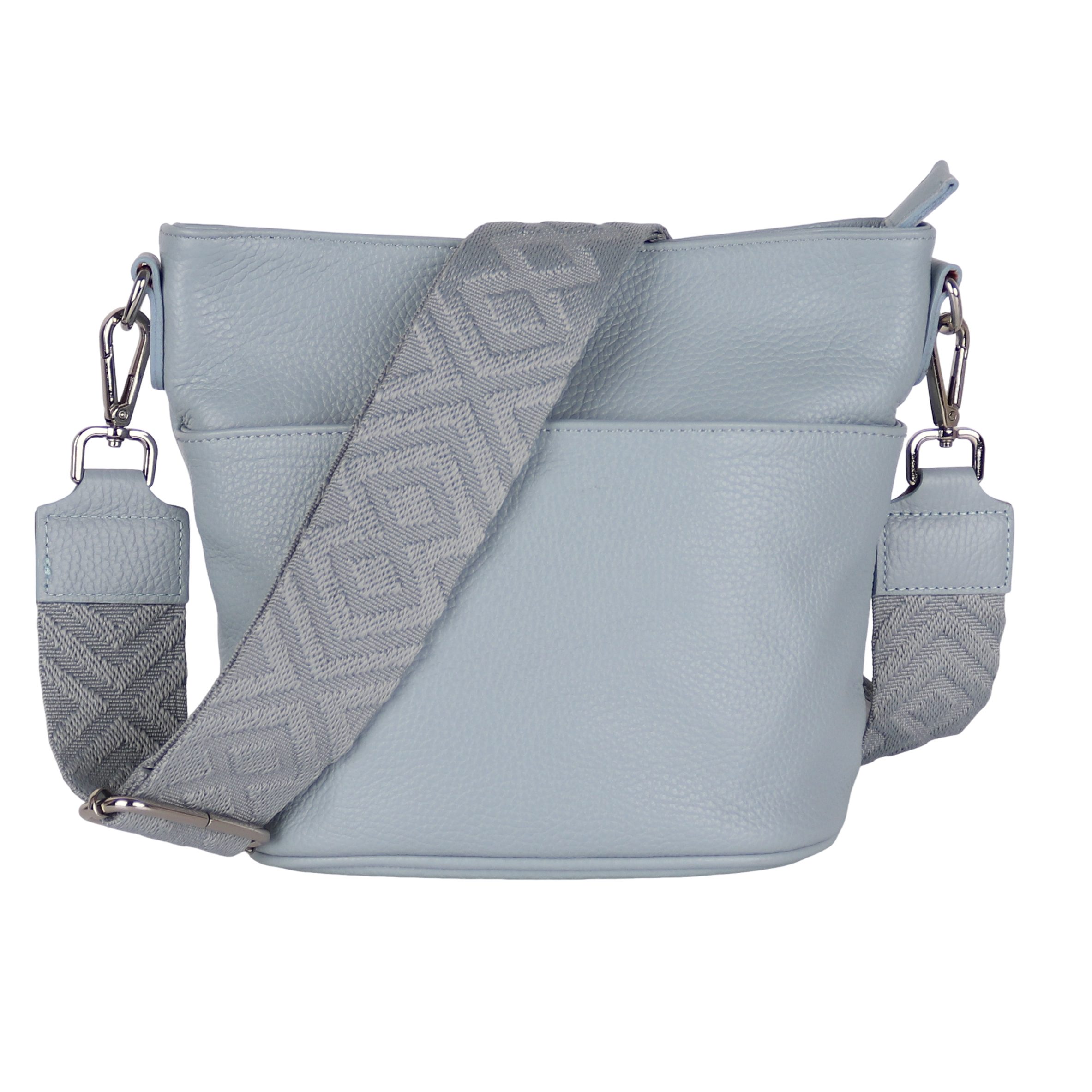 MIRROSI Umhängetasche Damen, Crossbody Bag, Echtleder Made in Italy (1 Tasche 2 Gurte oder Basic Version 1 Tasche 1 Gurt), 24x18x12cm (BXHXT)