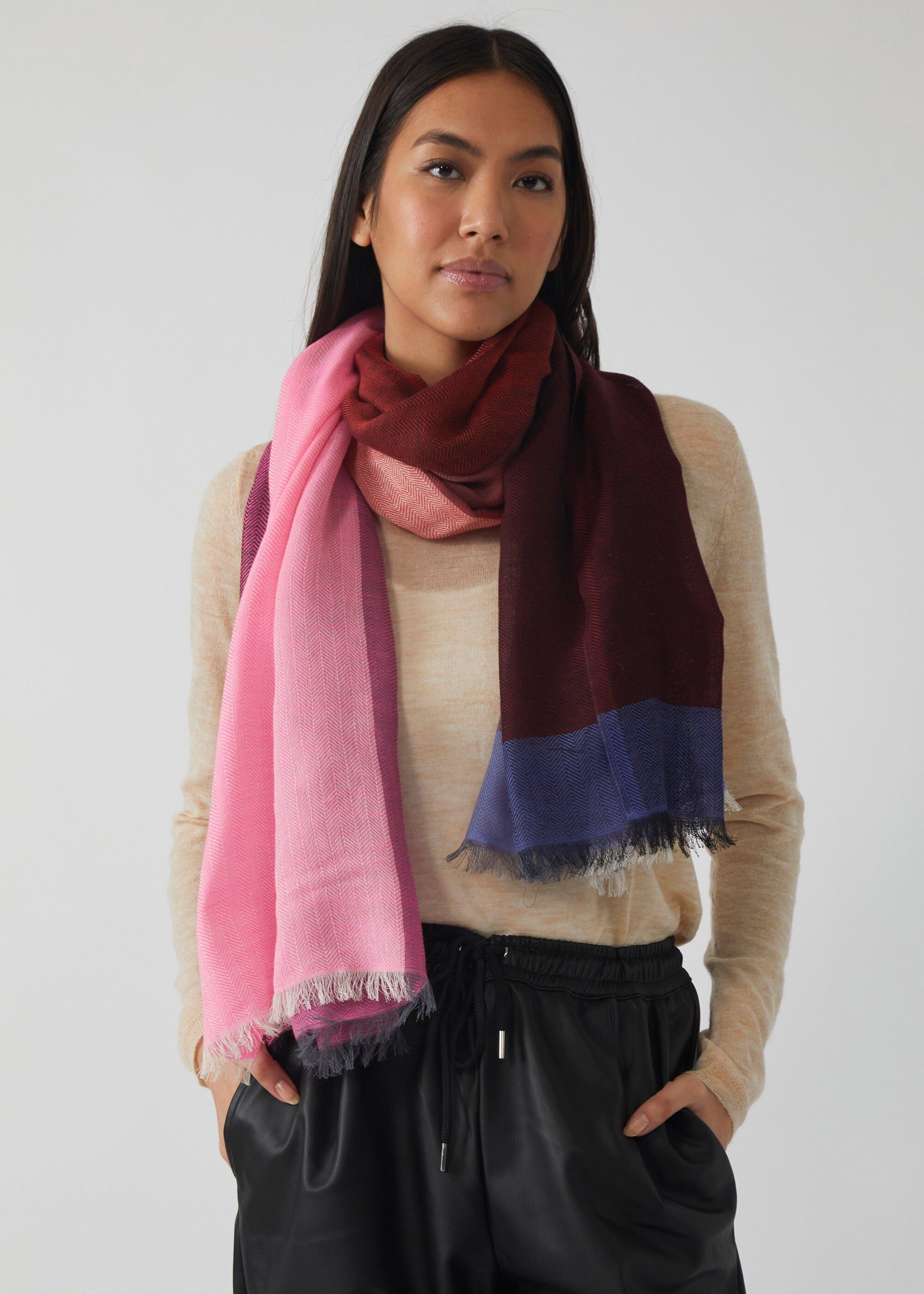 Codello Modeschal XL-Schal, mit Karos gewebten
