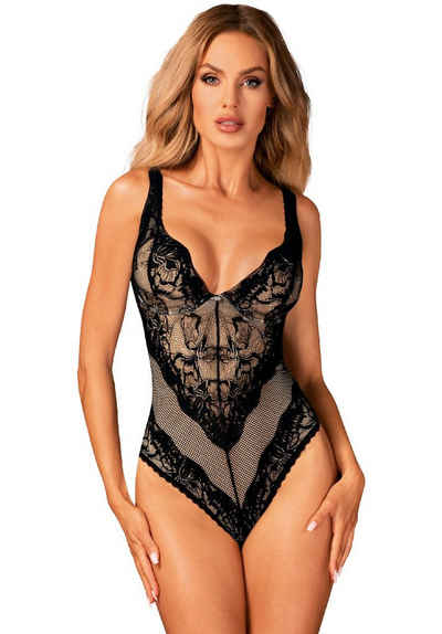 Obsessive Body Olvidia Spitzen-Body mit Spitze - schwarz (1-tlg) transparent