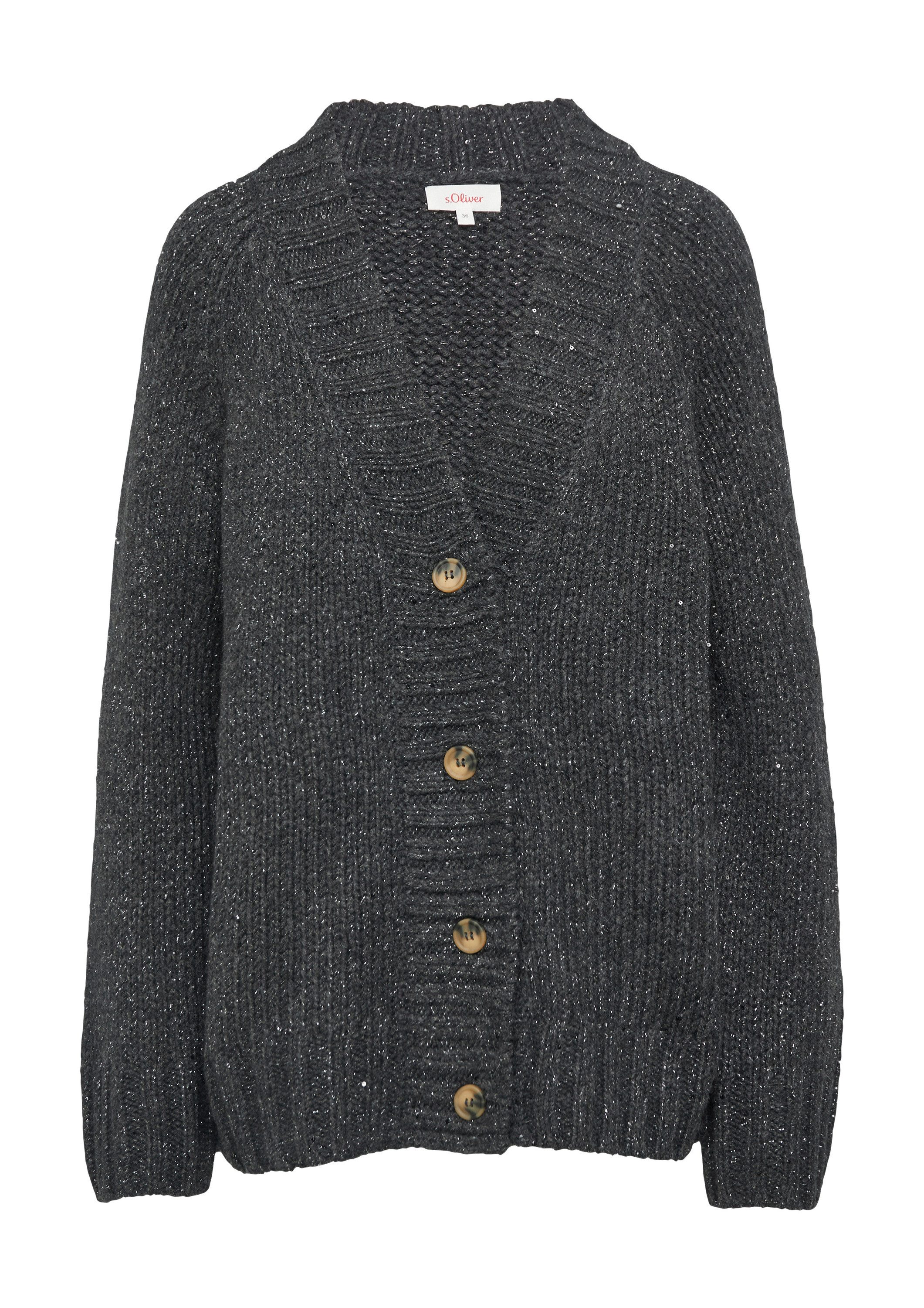 s.Oliver Cardigan Strickjacke Oversized Cardigan mit Glitzergarn und Paille günstig online kaufen