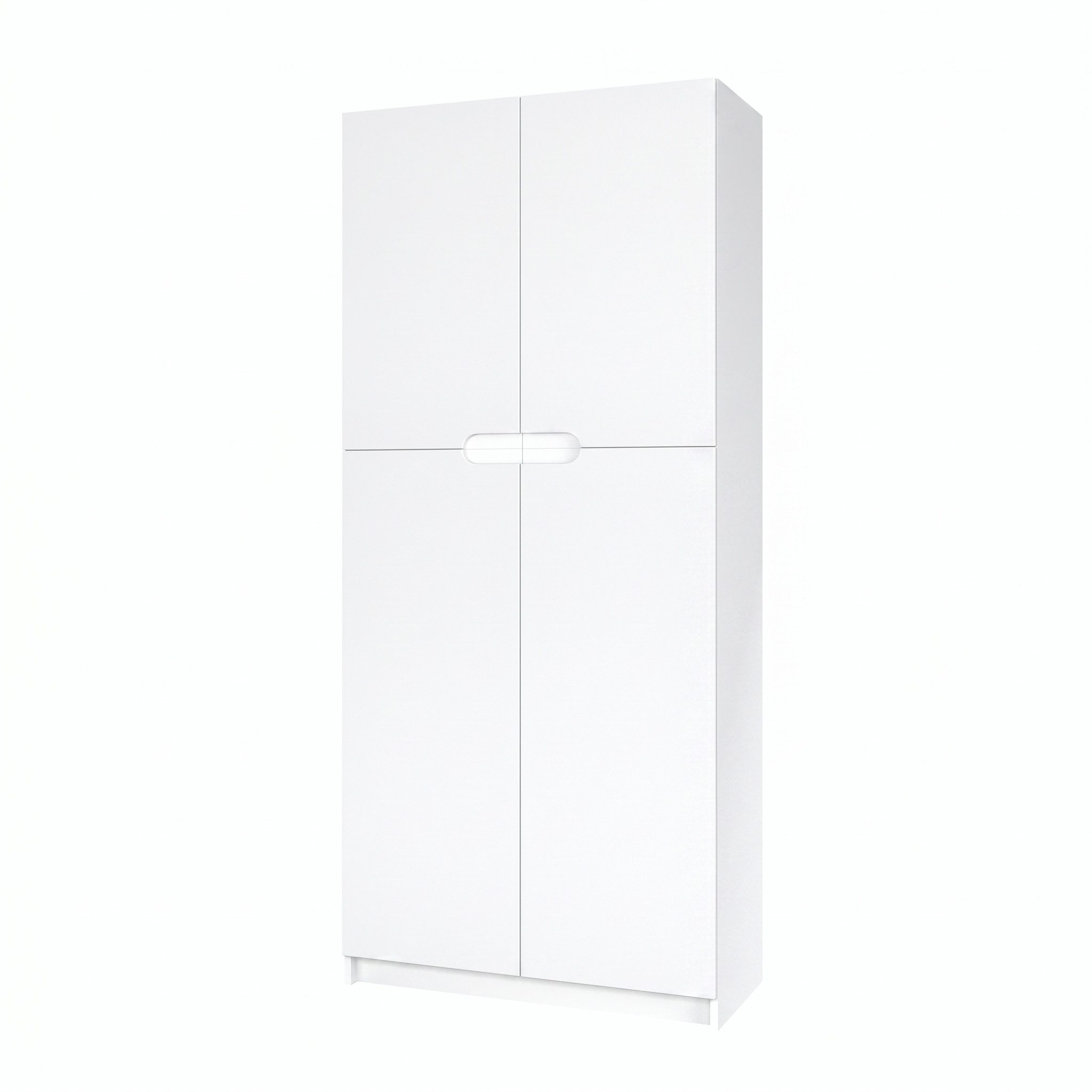 Vladon Aktenschrank Logan (Aktenschrank, mit 5 Fächern und 4 Türen) Weiß matt/Weiß matt (82 x 184 x 37 cm)
