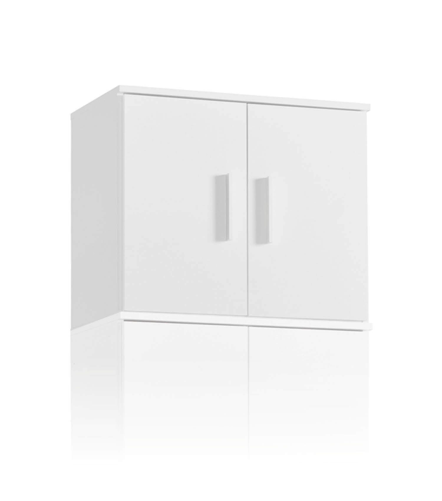 mokebo Mehrzweckschrank Mehrzweckschrankaufsatz 'Der Turm' (für extra viel Stauraum) Schrankaufsatz für Mehrzweckschrank o. Aufbewahrungsschrank in weiß