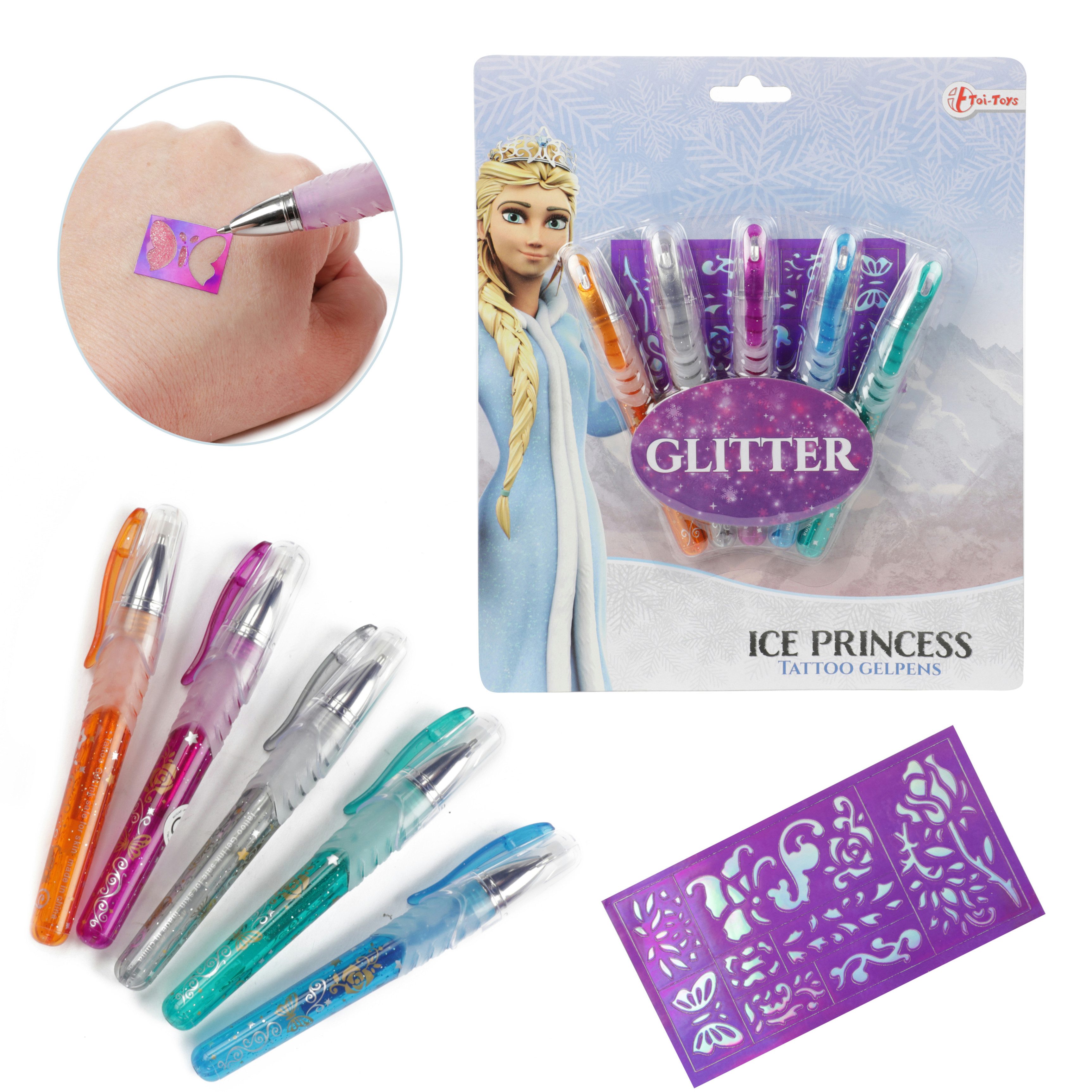Kreativset ICE PRINCESS 5 Tattoo Gelstifte