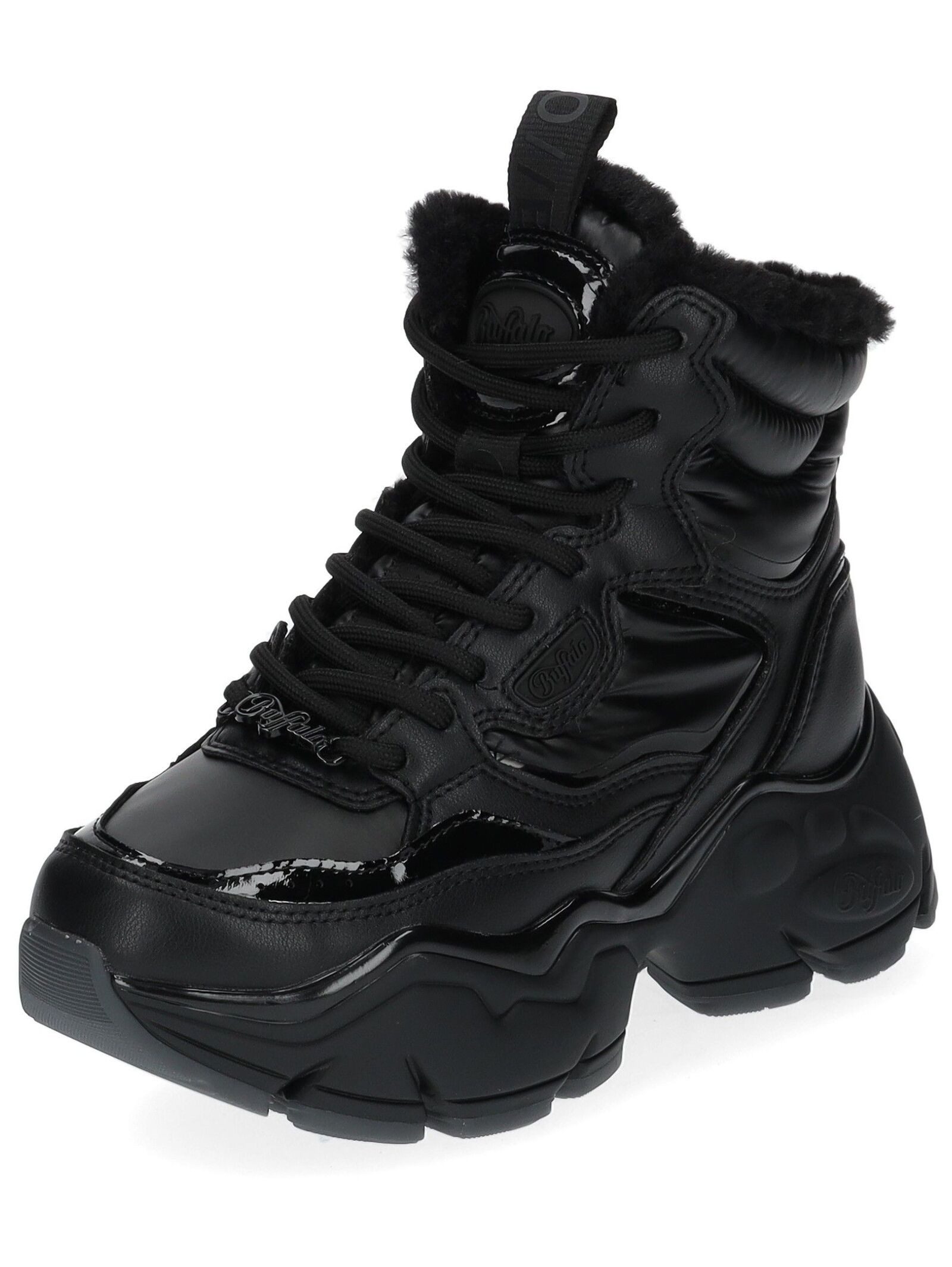 Buffalo Stiefelette Lederimitat/Textil Schnürstiefelette