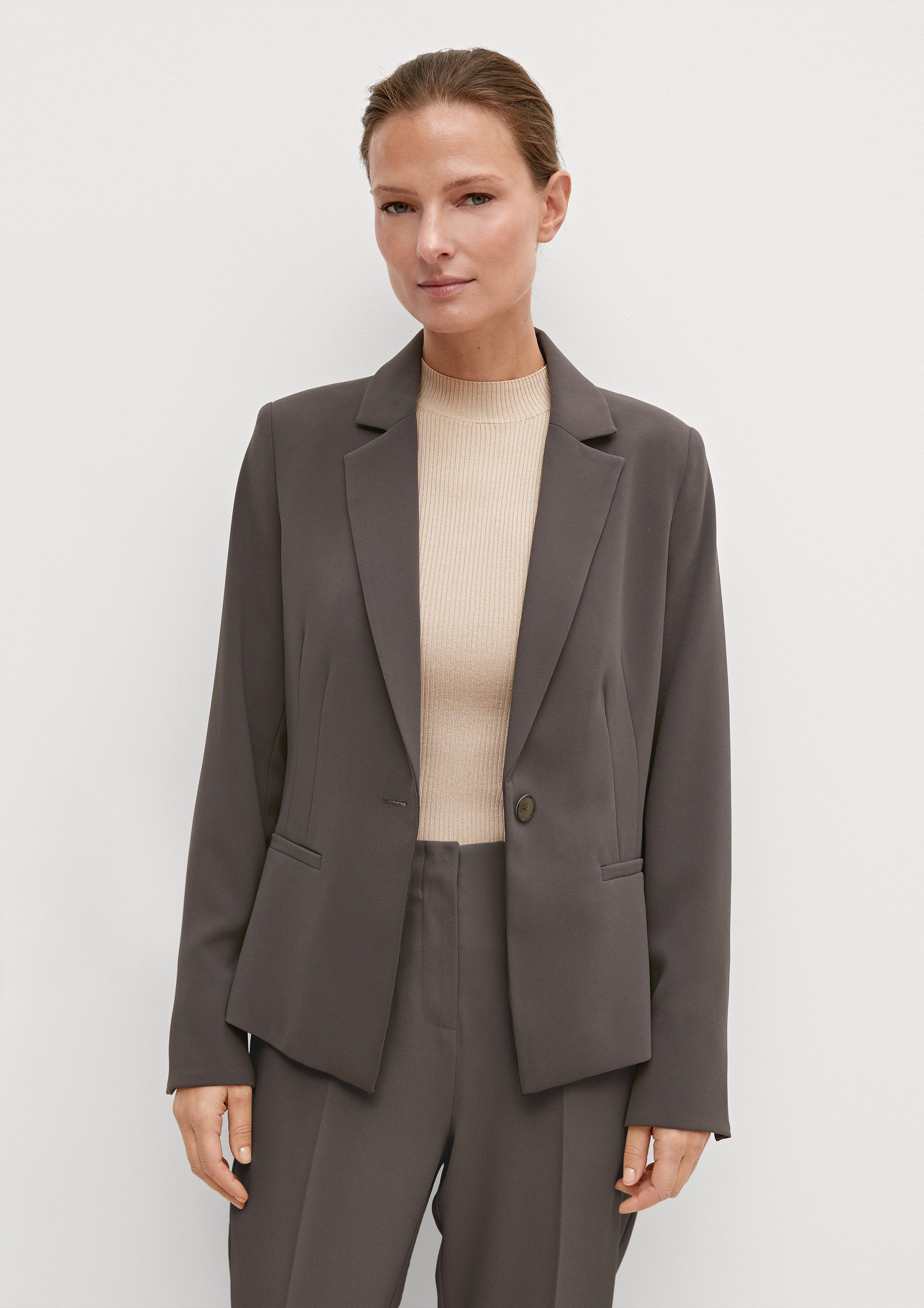comma Jackenblazer Indoor-Blazer Blazer mit Crêpe-Struktur