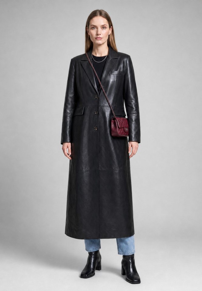 RICANO Ledermantel Glossy hochwertiges Lamm Nappa Leder oder edles Velour Leder