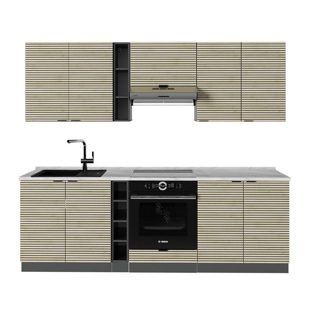 Vicco Küchenzeile R-Line, Weiß Landhaus/Weiß, 300 günstig online kaufen