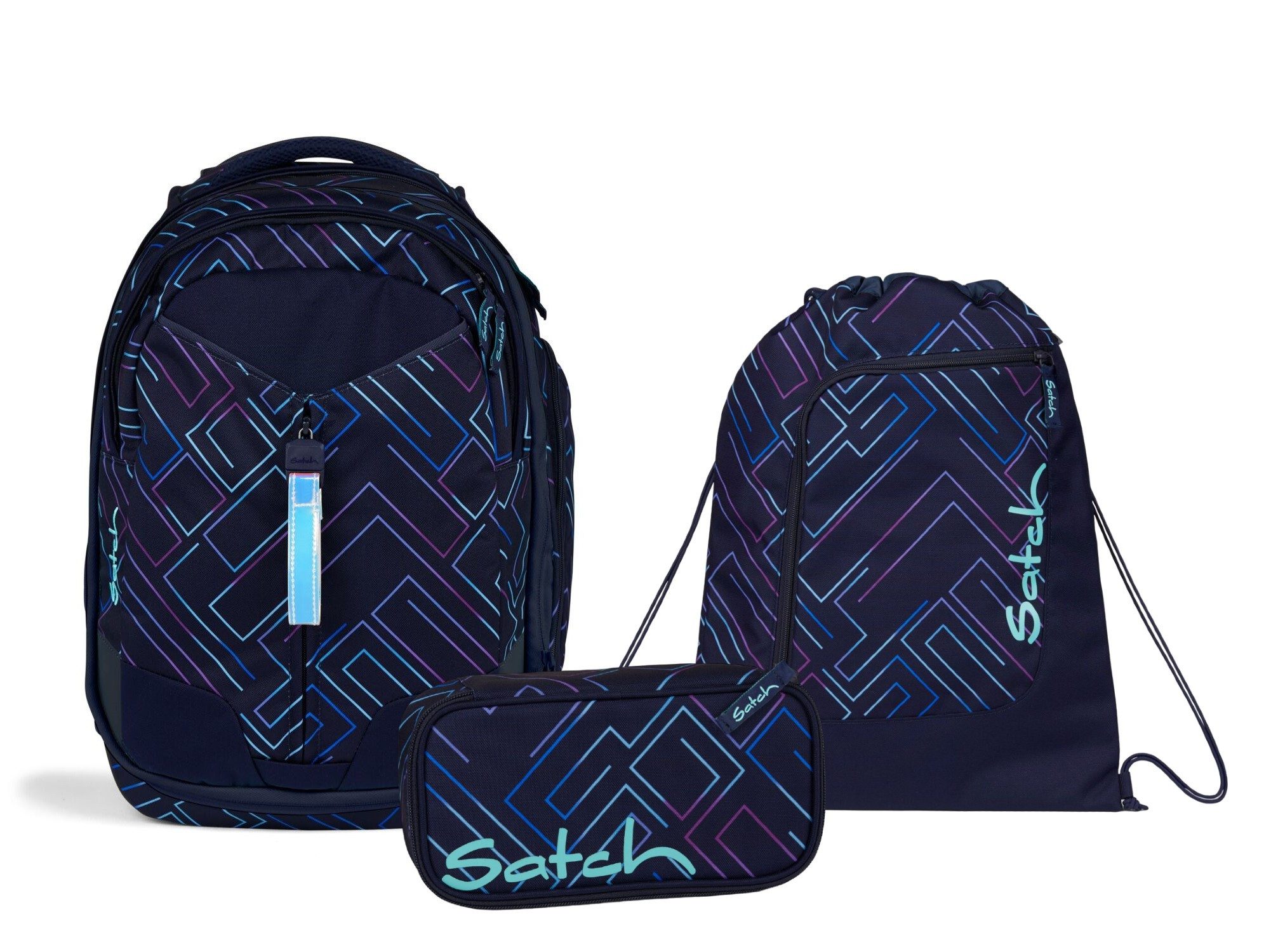 Schulranzen Schulrucksack-Set MATCH Purple Laser 3-teilig, Kollektion 2024