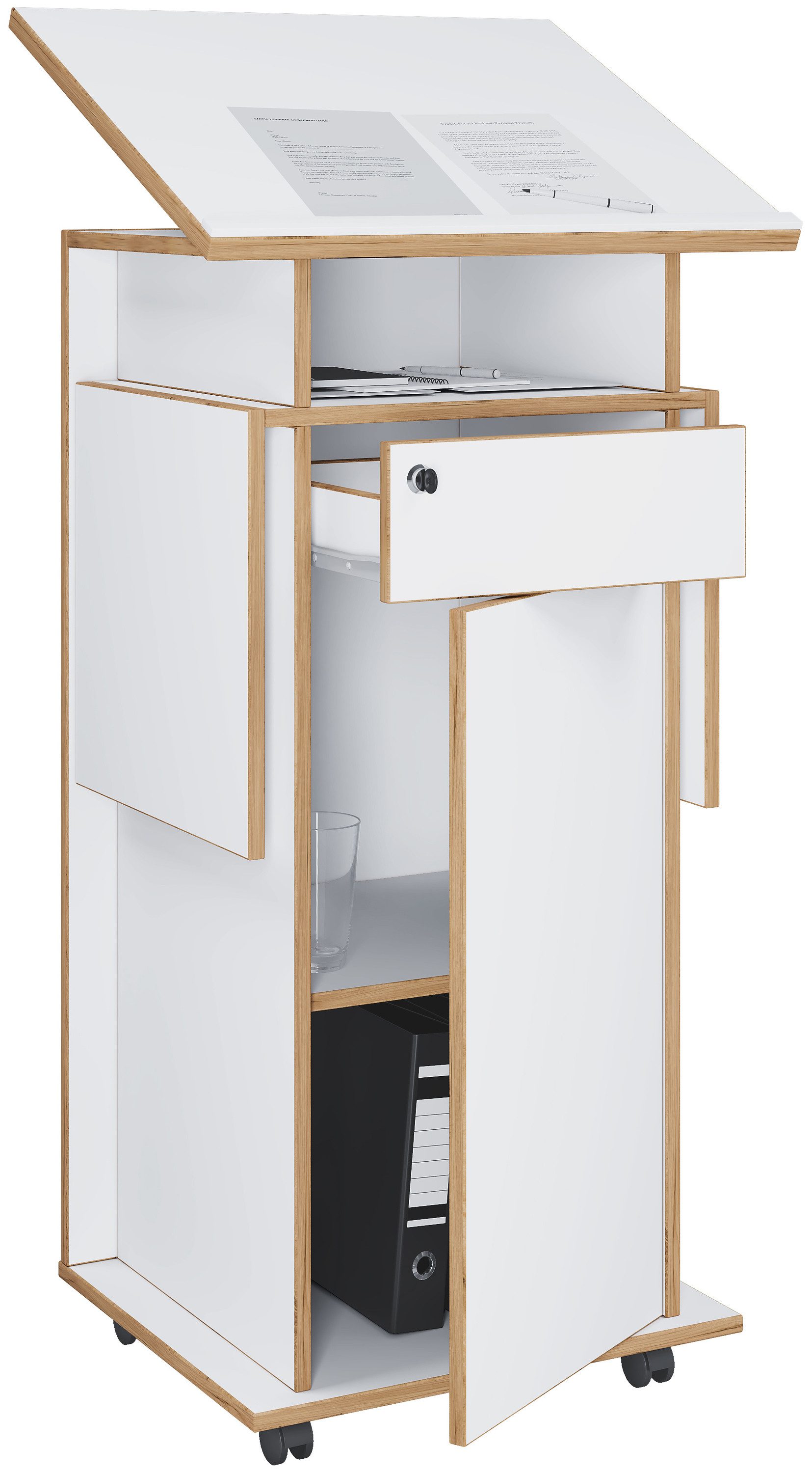 VCM Stehpult Rednerpult Salia H. 107 bis 128 cm x B. 60 bis 123
