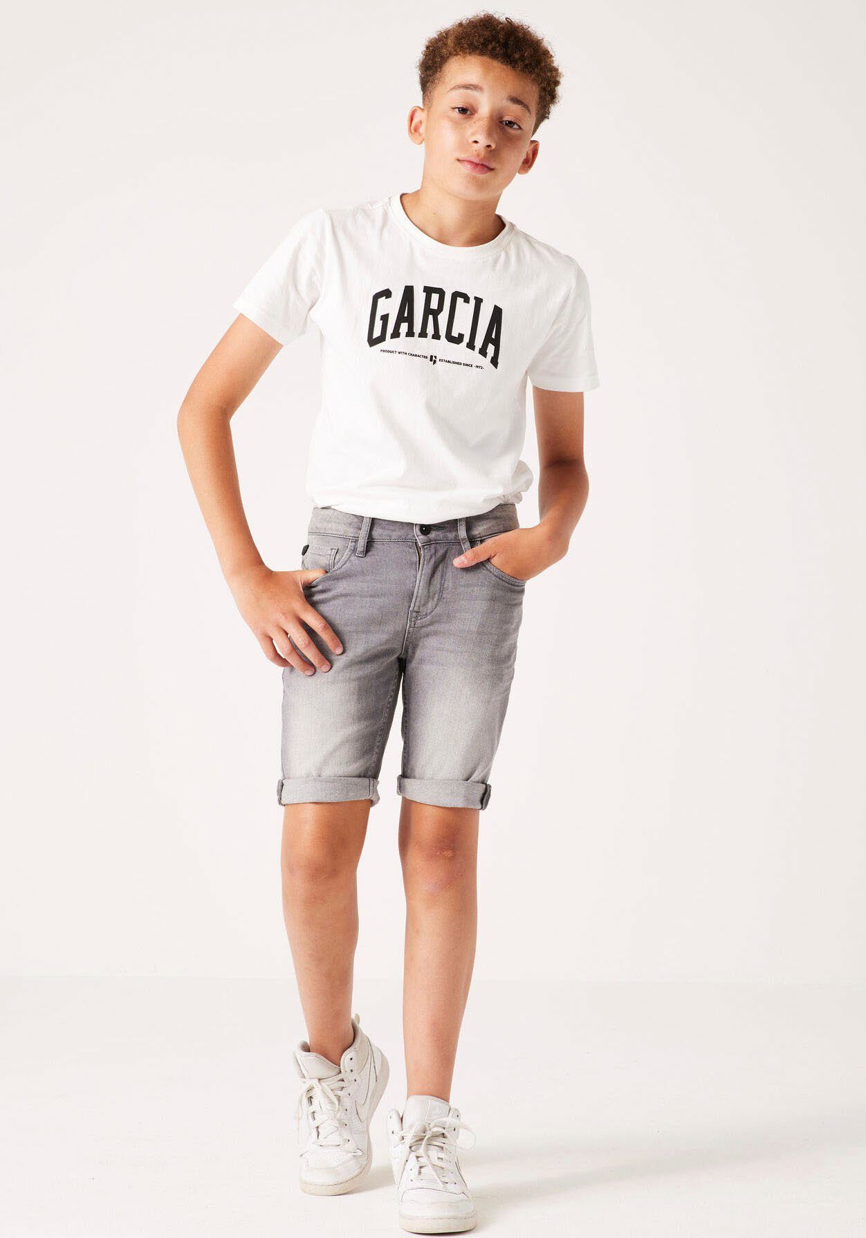 Qualitätskontrolle Garcia Jeansshorts Tavio mit Used-Effekten used grey