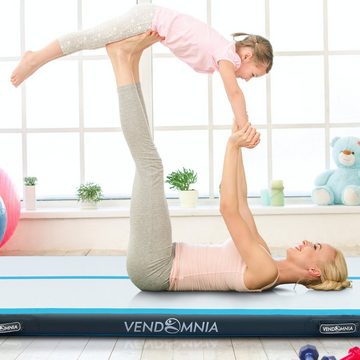 VENDOMNIA Gymnastikmatte AIRTRACK - Fitness Sport 1/2/3/4/5/6/7/8m Farbwahl (elektrische Luftpumpe aufblasbar PVC Dicke:10/20cm), Tumbling Tracking Gymnastik Yoga Air Track Matte