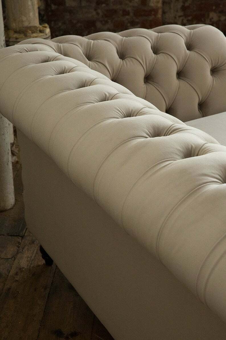 Blaue JVmoebel Big Couch Sofa Sitzer Chesterfield Couchen XXL Chesterfield-Sofa, 4 Textil