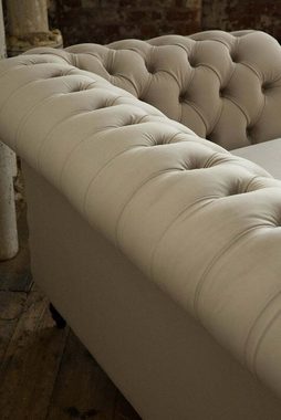 JVmoebel Chesterfield-Sofa, Blaue Chesterfield Couch Textil 4 Sitzer XXL Big Sofa Couchen