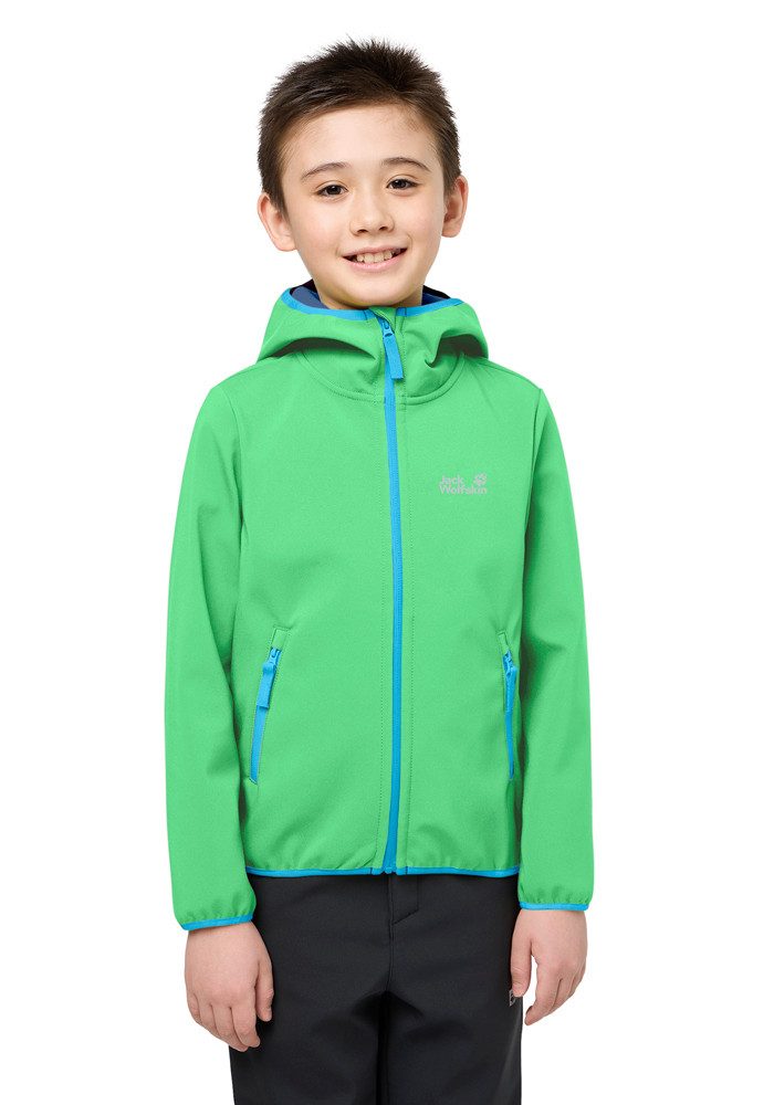 Jack Wolfskin Softshelljacke FOURWINDS JACKET KIDS mit Windschutzblende und Kinnschutz, wasserabweisend, windabweisend