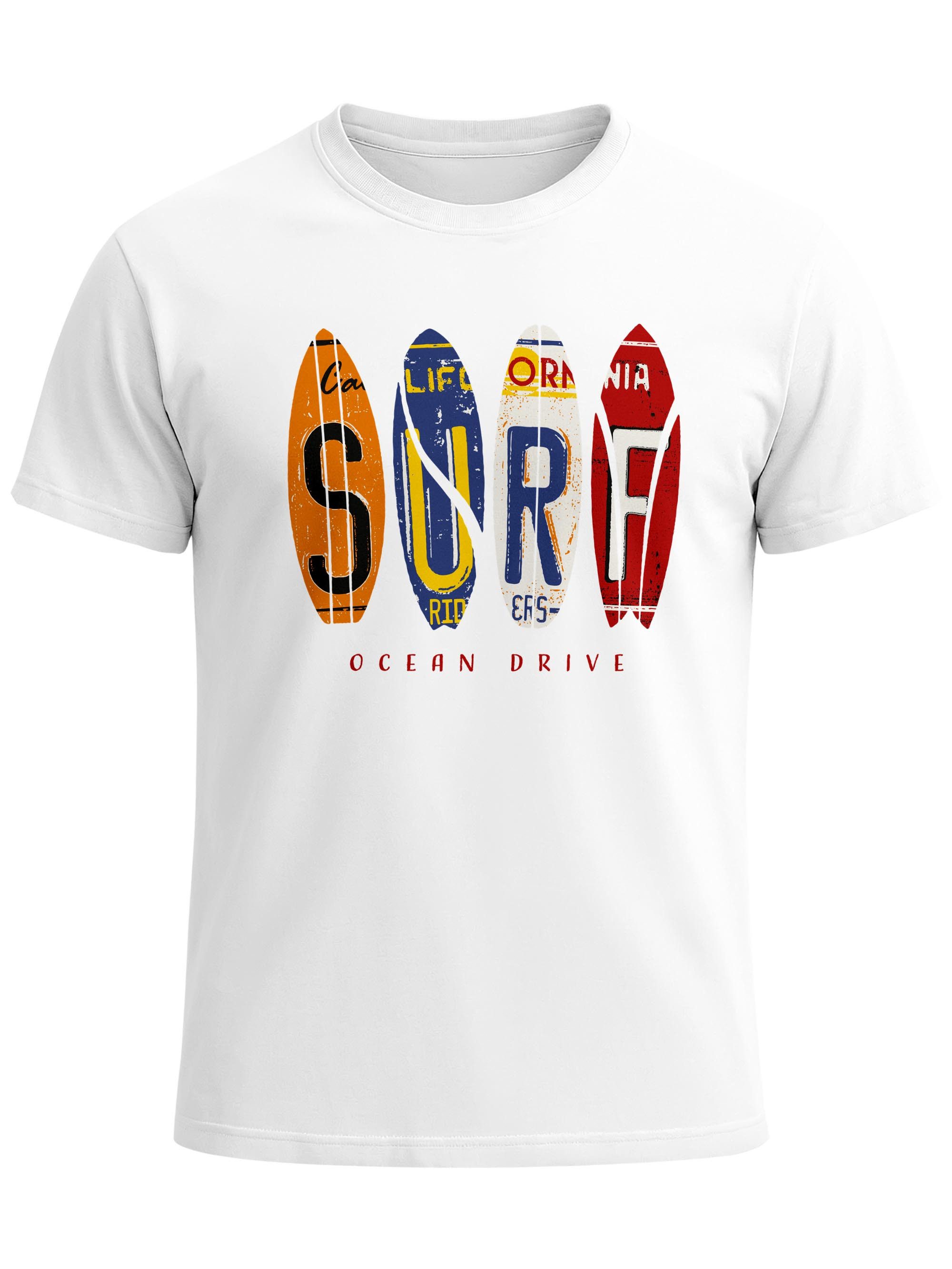 Neverless Print-Shirt Herren T-Shirt Print Surfboards California Surfing Ocean Drive Sommer mit Print