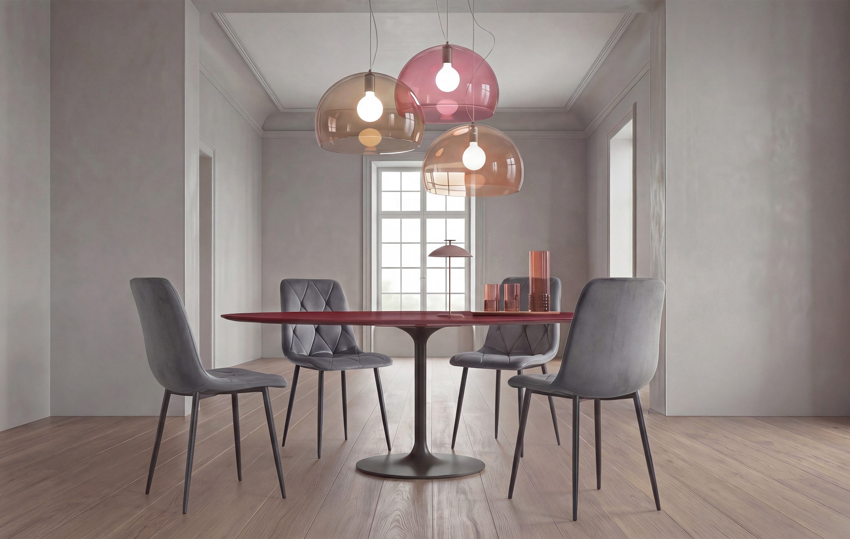 B&D home 4-Fußstuhl VICKA (4er Set, 4 St), Samtstoff Polsterstuhl mit Steppung & Metallgestell