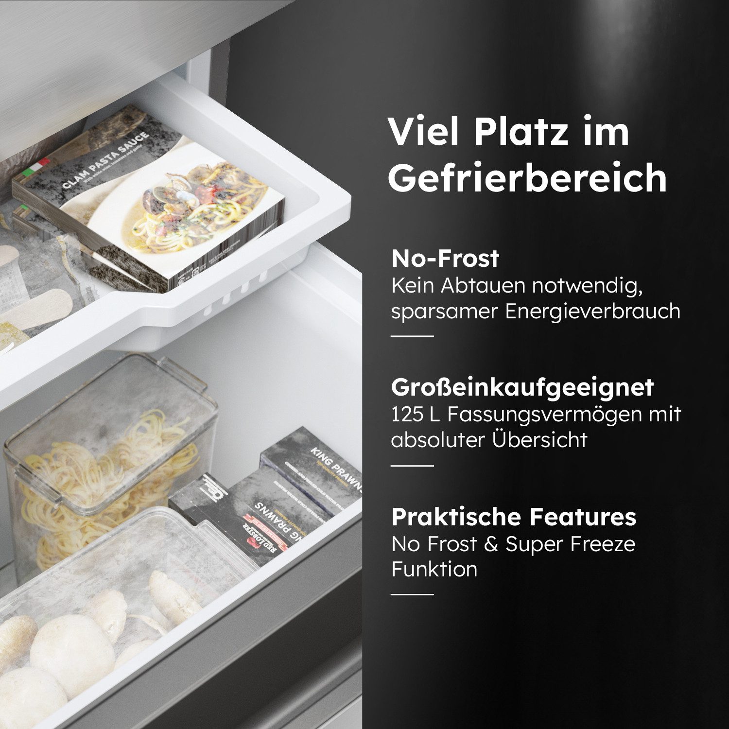 Haier Kühl-/Gefrierkombination Combi 3D 60 HTW7620ANMG, 205 cm hoch, 59,5 cm breit, WIFI connected, Innovative Gefrier-Schubladen: Sparen Energie – Bild 4 von 5