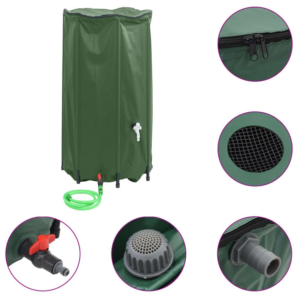 Bewässerungssystem Wassertank mit Wasserhahn Faltbar 380 L PVC