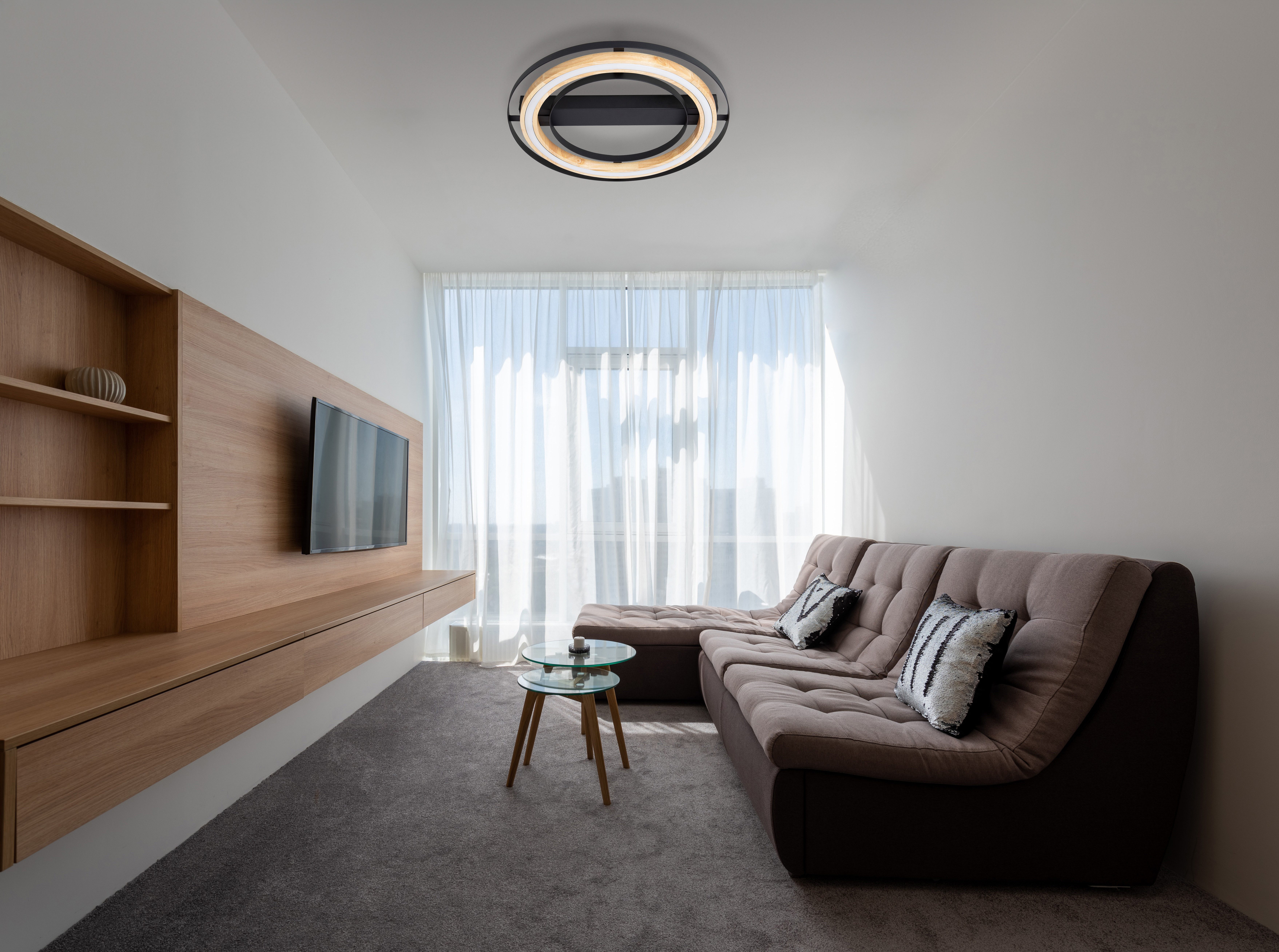 NOWA Deckenleuchte RILAS, LED fest integriert, Warmweiß, Deckenlampe Wohnzimmer-Leuchte Schlafzimmer-Leuchte Flur Küche