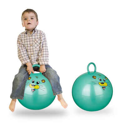 relaxdays Hüpfspielzeug 2 x Hüpfball Kinder grün