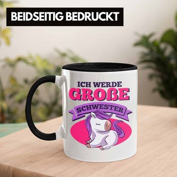 Trendation Tasse Tasse "Ich werde große Schwester" Süße Geschenkidee für werdende Gesc