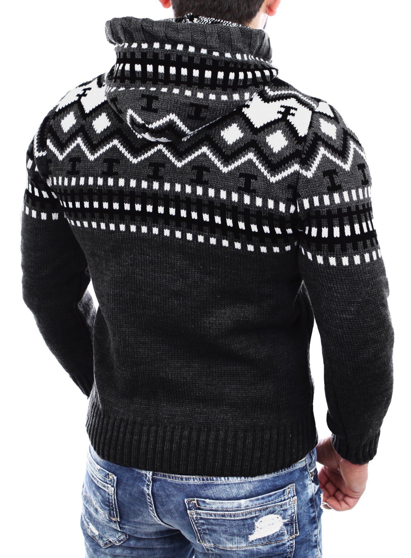 Reslad Strickpullover Reslad Herren Grobstrick Pullover Norweger Winter Kap günstig online kaufen
