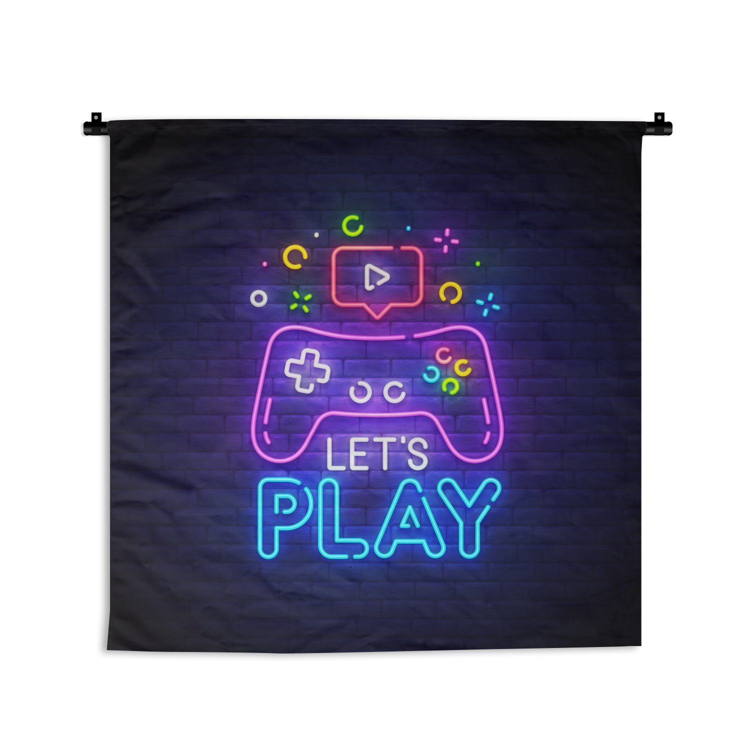 - Kleid, Spiele Let's Kinderzimmer Wanddekoobjekt - MuchoWow Play Controller Schlafzimmer, Wohnzimmer, für - Wanddeko Wandbehang, - Zitate, Neon