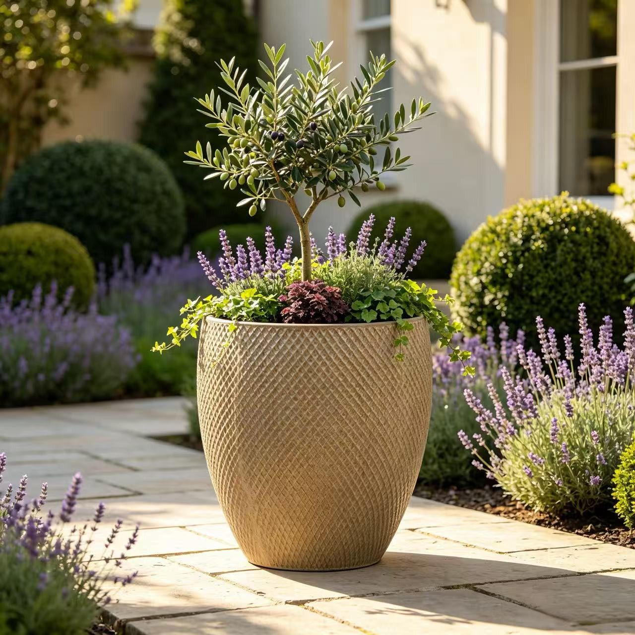 Rolipo Blumentopf Pflanzkübel Keramik xxl rundes Pflanzgefäß 46cm Durchmesser