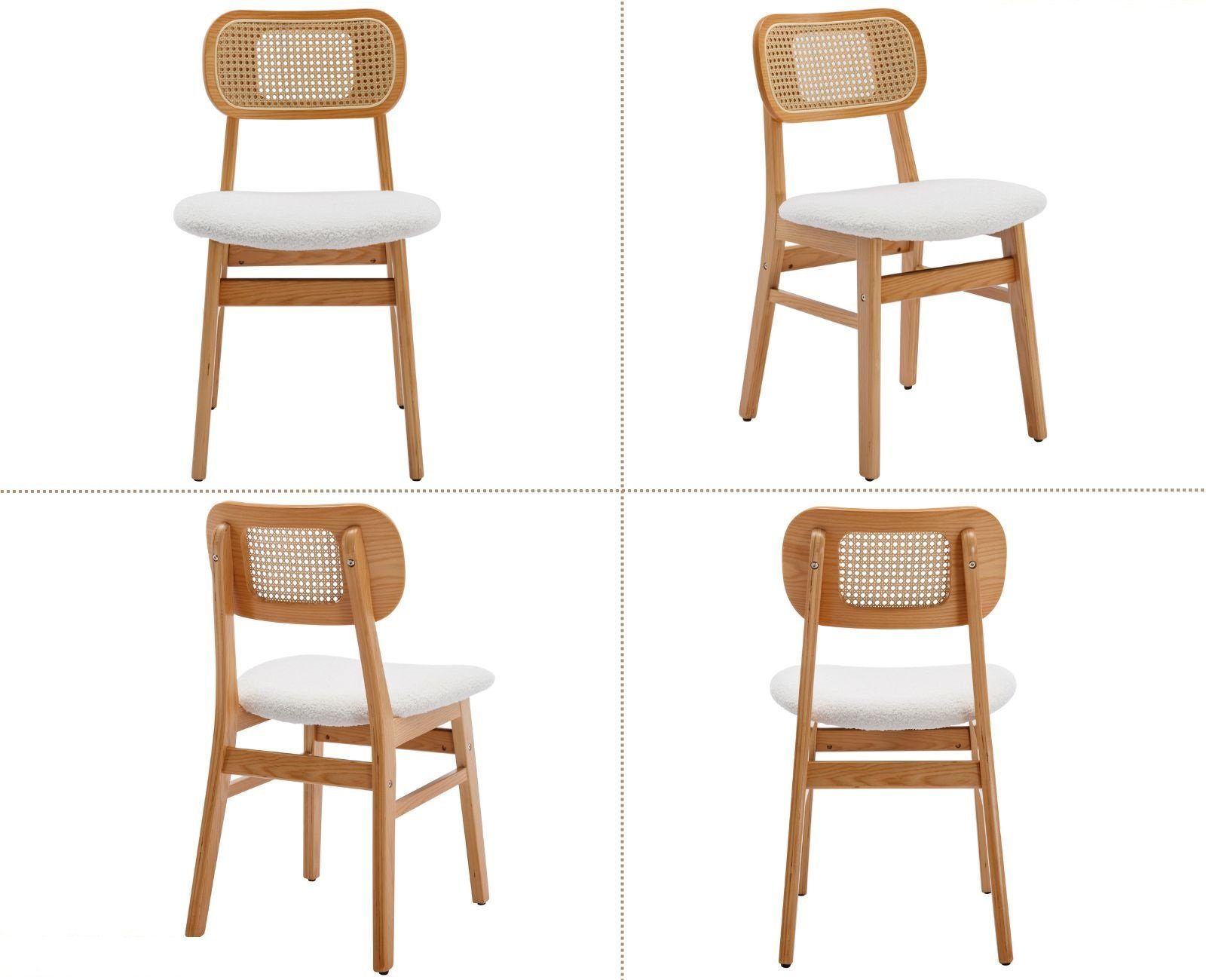 WAHSON OFFICE CHAIRS Esszimmerstuhl Rattansessel 2/4er Set, Küchenstuhl – Bild 4 von 5