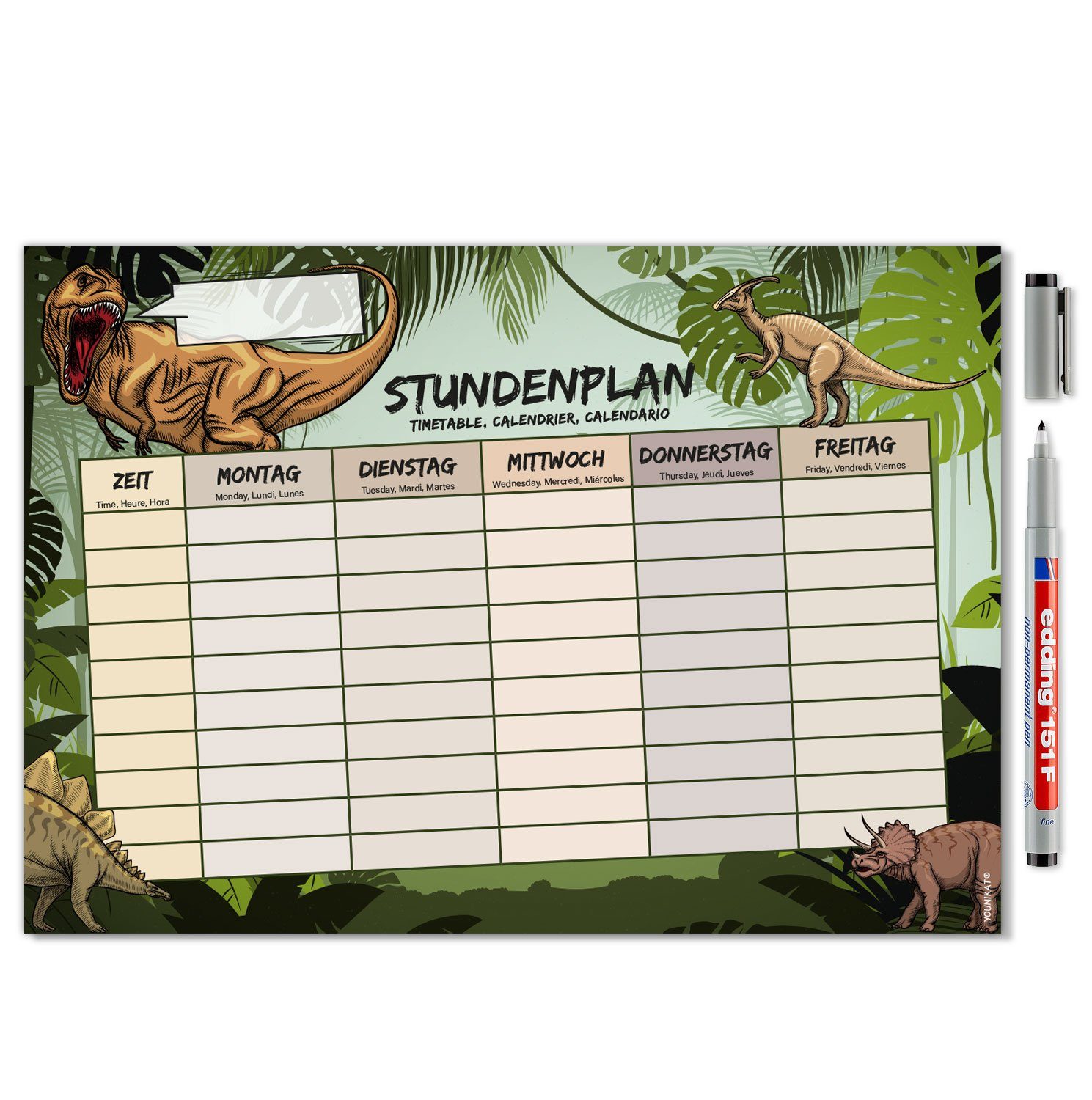 younikat Schülerkalender Dino Stundepläne