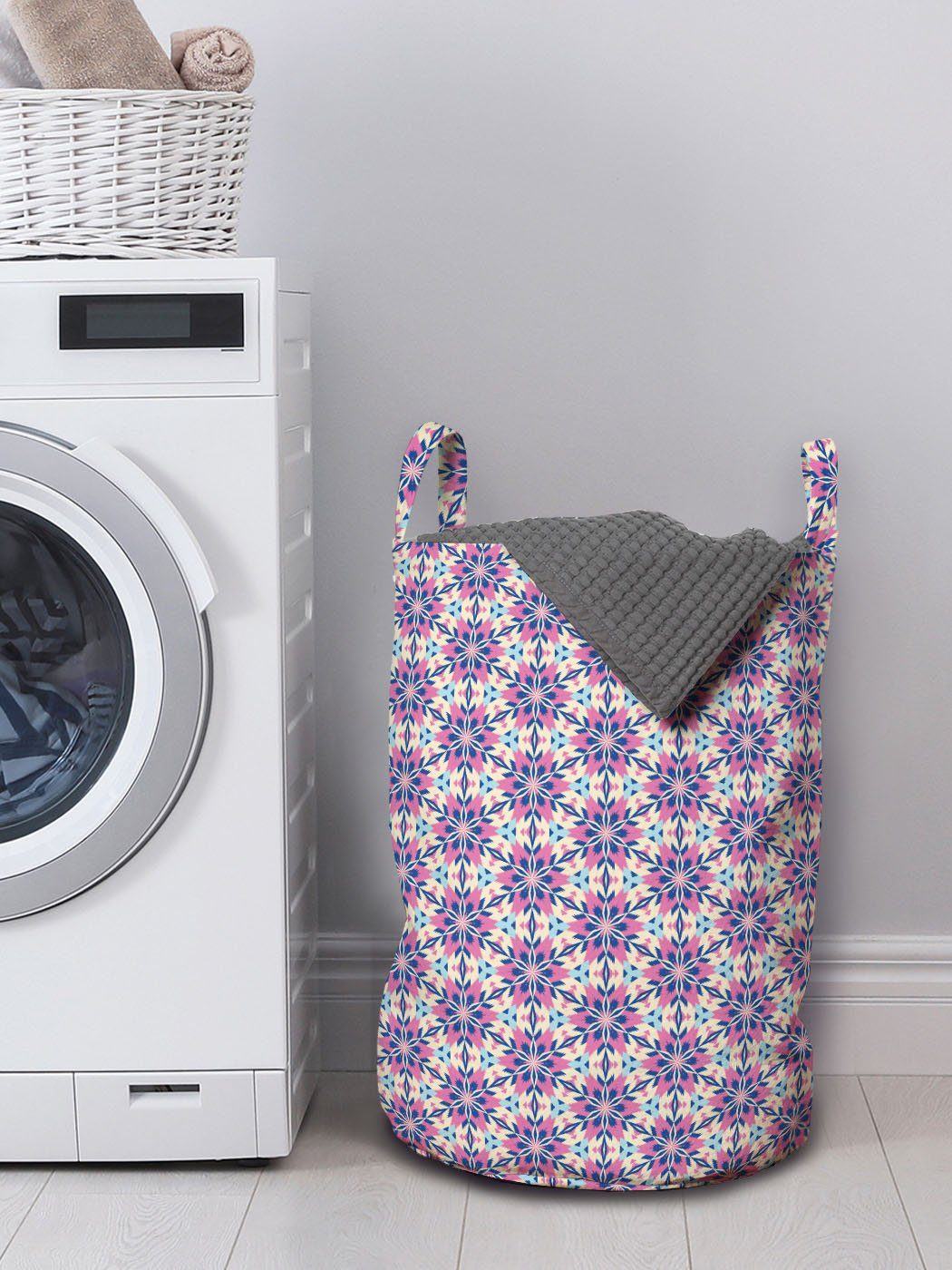 Abakuhaus Wäschesäckchen für Blooming Wäschekorb Waschsalons, mit Kordelzugverschluss Griffen Frühlings-Auslegung Abstrakt