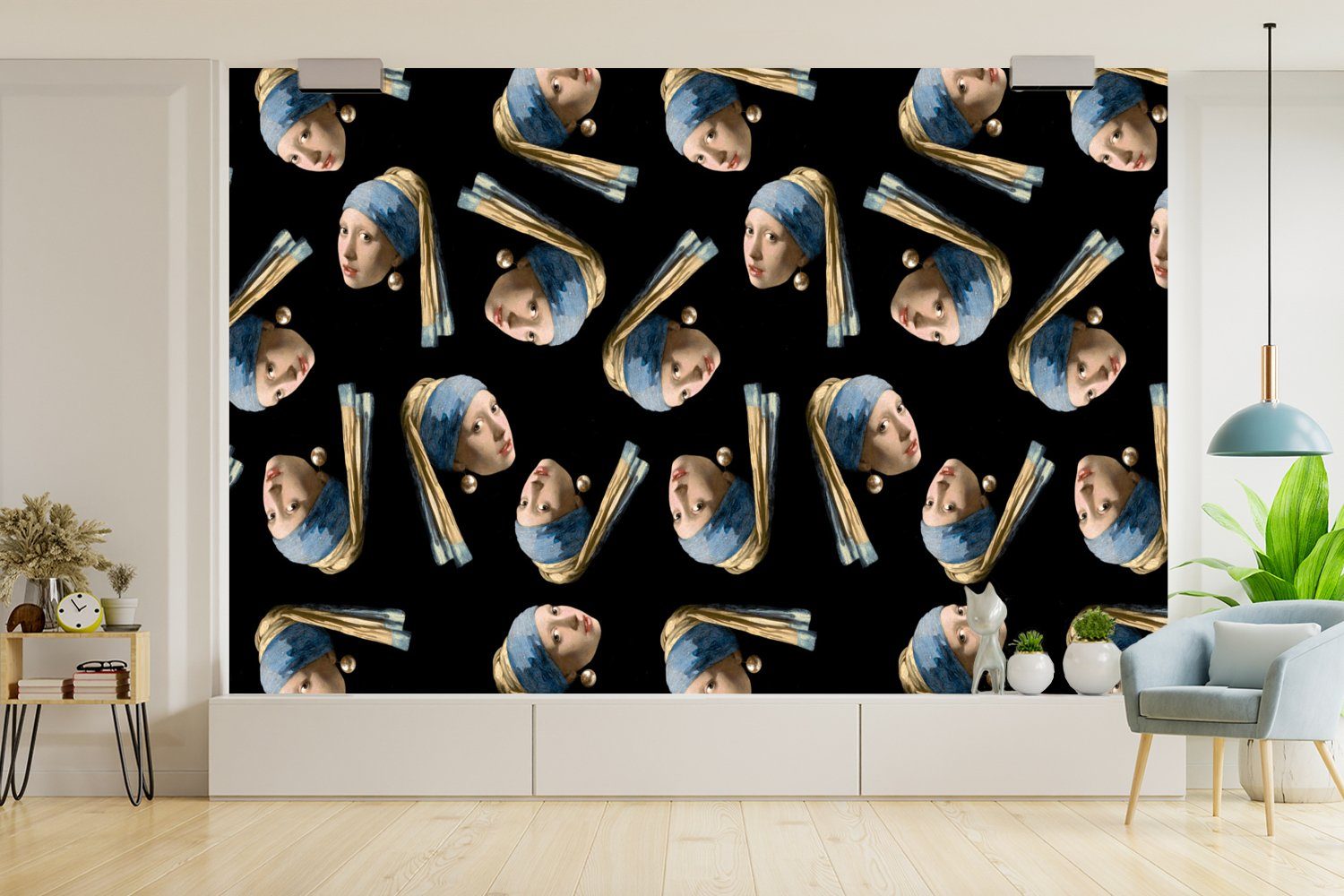 Matt, Vinyl St), Wallpaper Schlafzimmer, bedruckt, Perlenohrring (6 - mit Fototapete Tapete Vermeer, Kinderzimmer, für Muster Mädchen Wohnzimmer, MuchoWow -