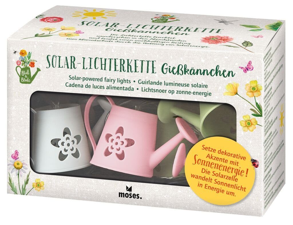 moses Solar-Lichterkette LED Blatt & Solarleuchte Gießkännchen Blüte