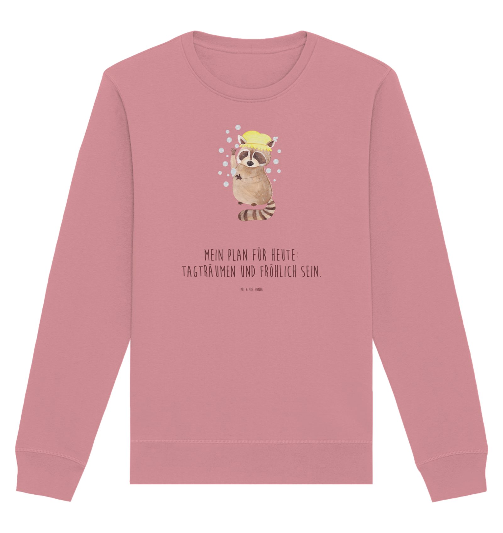 Longpullover Waschbär Größe XL - Canyon Pink - Geschenk, Seifenblasen, Sweatshirt